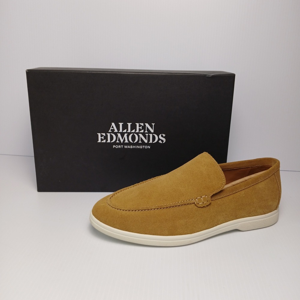 Allen Edmonds Payton Bone Suede Slip On Loafer Mens Size 8 MSRP $350 NEW